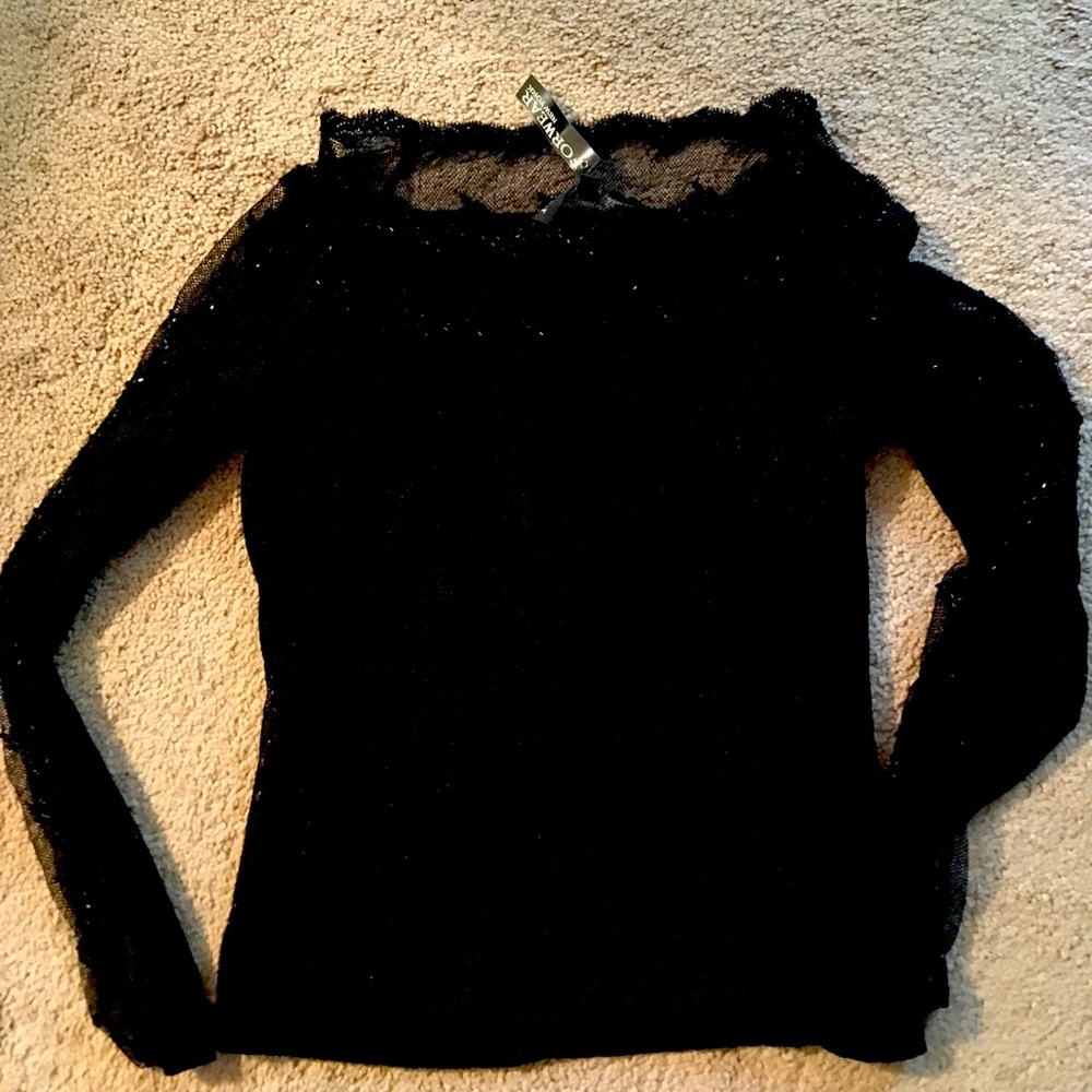 For mark black lace top NWT